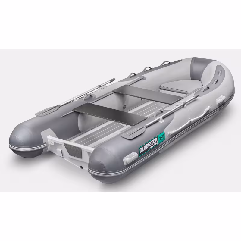 Лодка РИБ Gladiator AL380, светло-серый/темно-серый