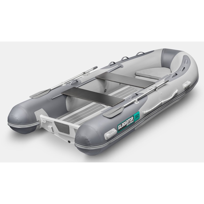 Лодка РИБ Gladiator AL380, светло-серый/темно-серый