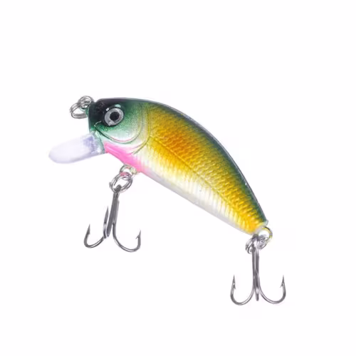 Воблер суспендер Azor Fishing Лайт Минноу, 50 мм, 5 г, цвет желтый/зеленый