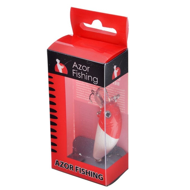 Воблер суспендер Azor Fishing Лайт Минноу, 50 мм, 5 г, цвет белый/красный
