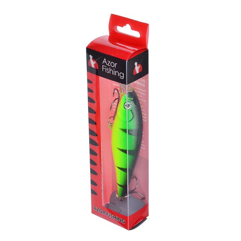 Воблер суспендер Azor Fishing Дип Шэд Минноу, 110 мм, 9,2 г, цвет зеленый