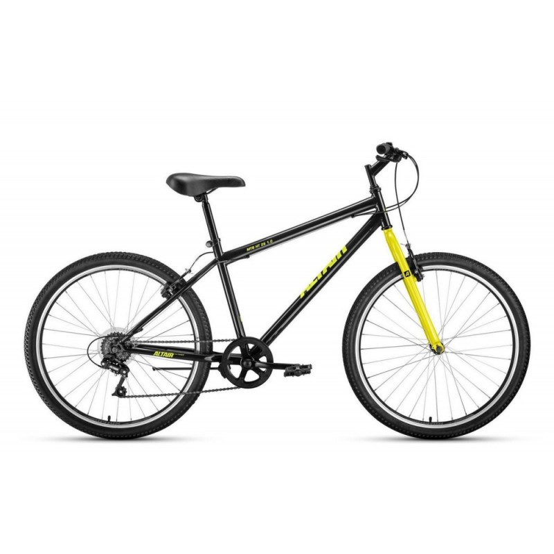 Велосипед горный хардтейл Altair MTB HT 1.0 26 (6 скоростей, рост 17) черный/желтый