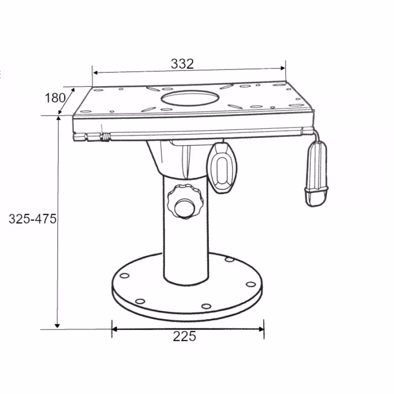 Стойка для сидений Newstarmarine c переходником, 325-457мм