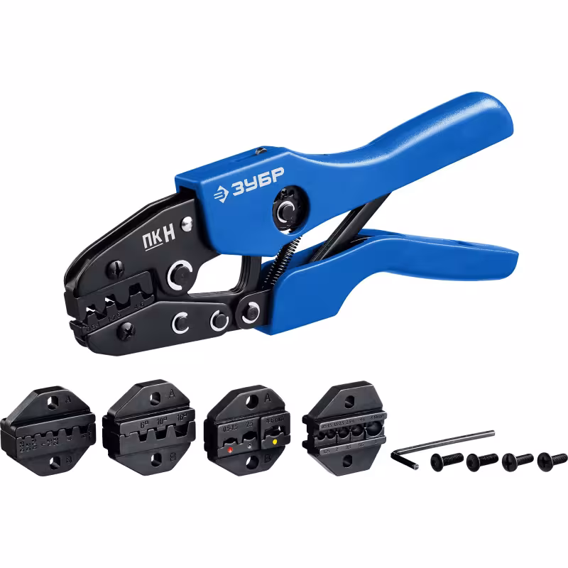 Пресс-клещи в наборе с 5 матрицами Зубр Профессионал 45455, 0.5-10 мм