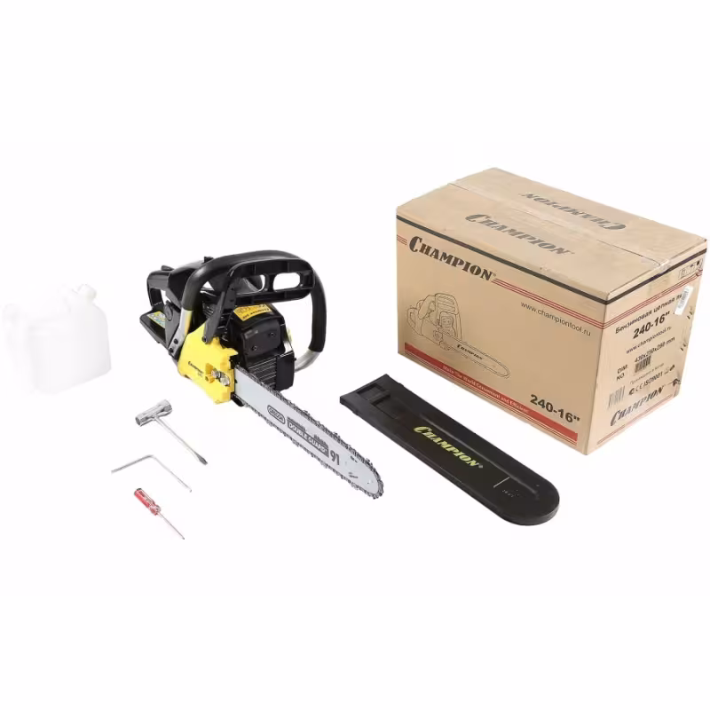 Бензопила Champion 240-16 + масло, свеча, цепь
