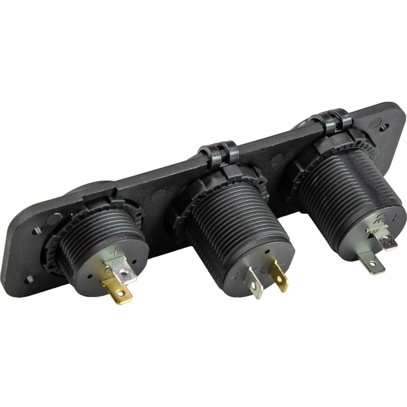 Гнездо зарядное AAA USB 5В 2.1А, с прикуривателем и вольтметром