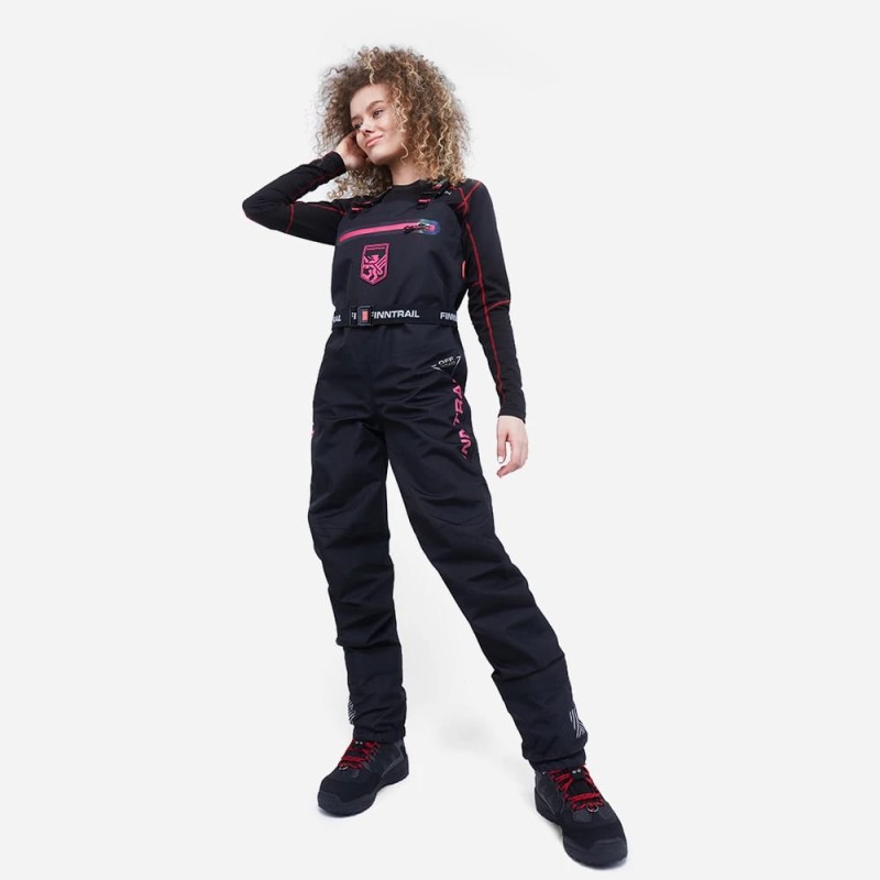 Полукомбинезон-вейдерсы женский Finntrail Rachel BF 5300, мембрана Hard-Tex, черный, размер S/38, 160-170 см