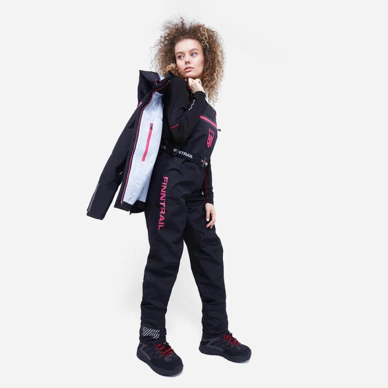 Полукомбинезон-вейдерсы женский Finntrail Rachel BF 5300, мембрана Hard-Tex, черный, размер XXL/40, 170-180 см