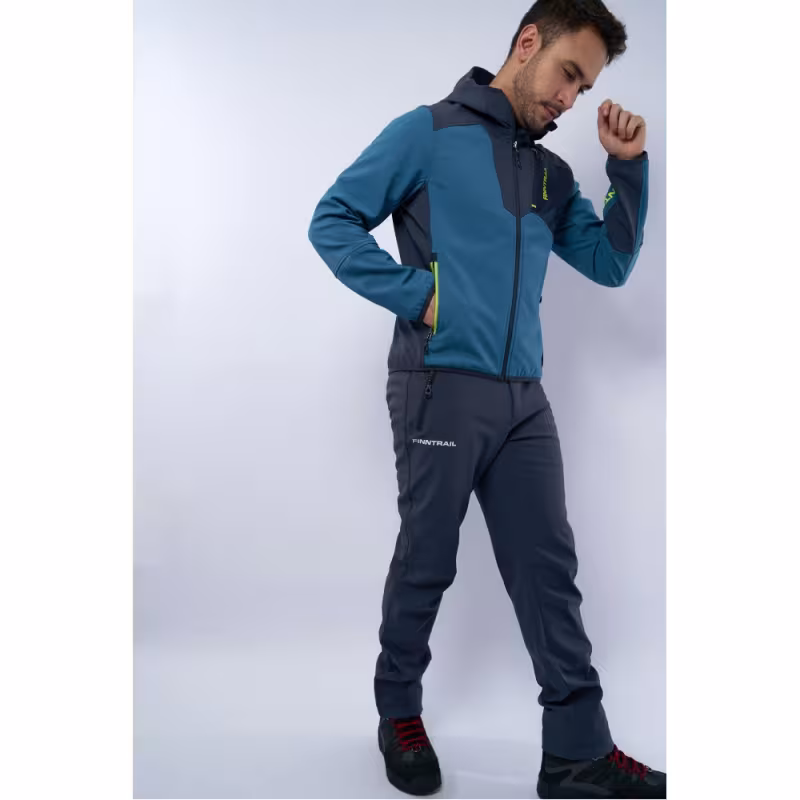 Куртка мужская Finntrail Softshell Nitro 1320, ткань Софтшелл, синий/серый, размер 42-44 (XS), 160-170 см