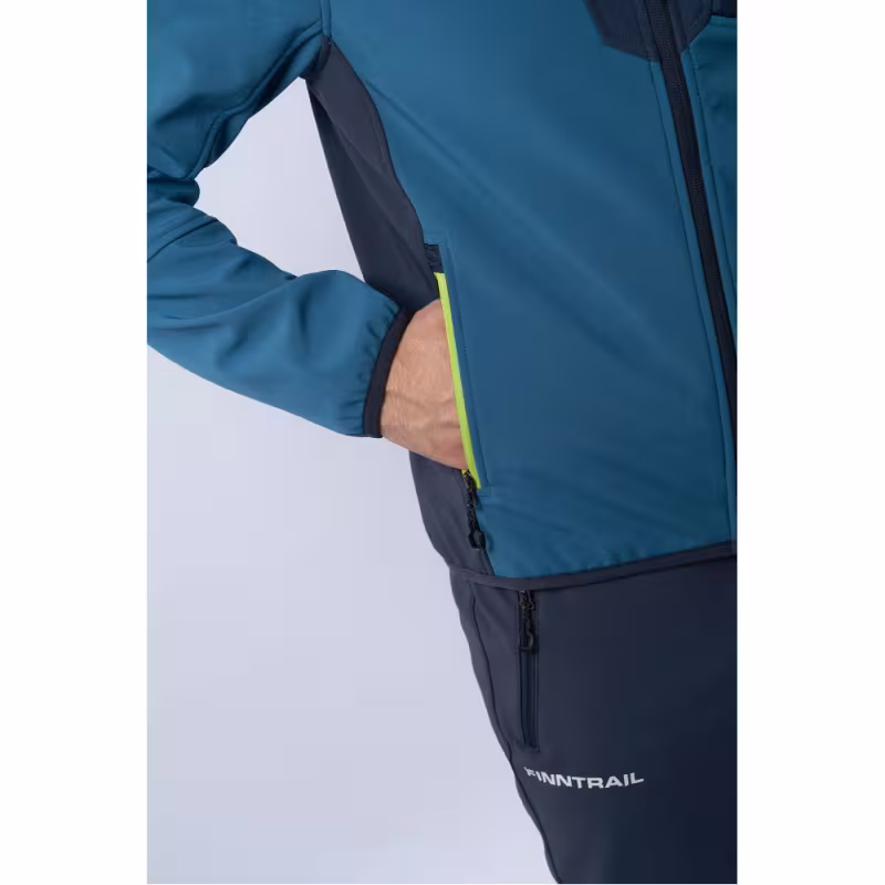 Куртка мужская Finntrail Softshell Nitro 1320, ткань Софтшелл, синий/серый, размер 42-44 (XS), 160-170 см