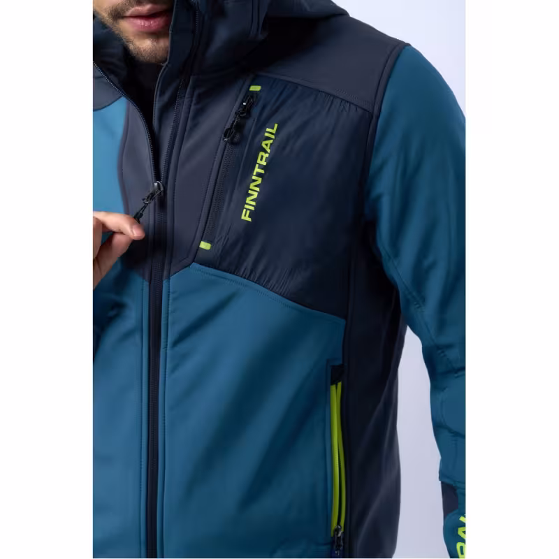 Куртка мужская Finntrail Softshell Nitro 1320, ткань Софтшелл, синий, размер 62-64 (XXXL), 190-200 см