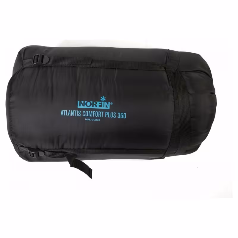 Мешок спальный Norfin Atlantis Comfort Plus 350 R, NFL-30233, голубой/желтый/серый (до -10°С) 