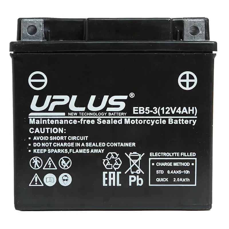 Аккумулятор Uplus EB5-3 YTX5L-BS 4Ah, 12V