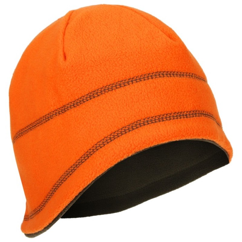 Шапка двусторонняя Huntsman (Восток), флис, хаки/оранжевый, размер 58-60