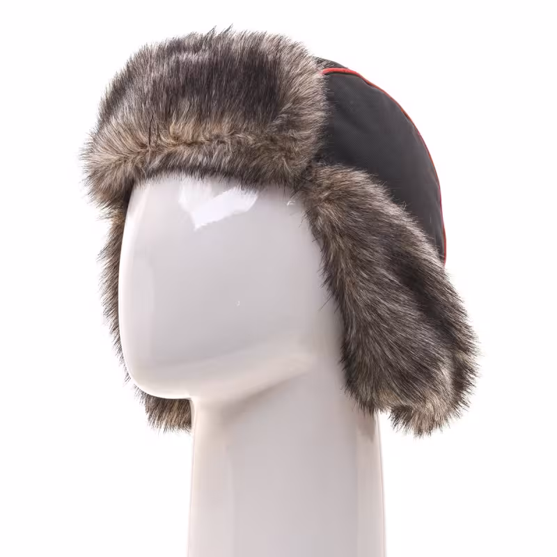 Шапка-ушанка Huntsman (Восток) Siberia, ткань Breathable, серый/черный мех волк, размер 56-58