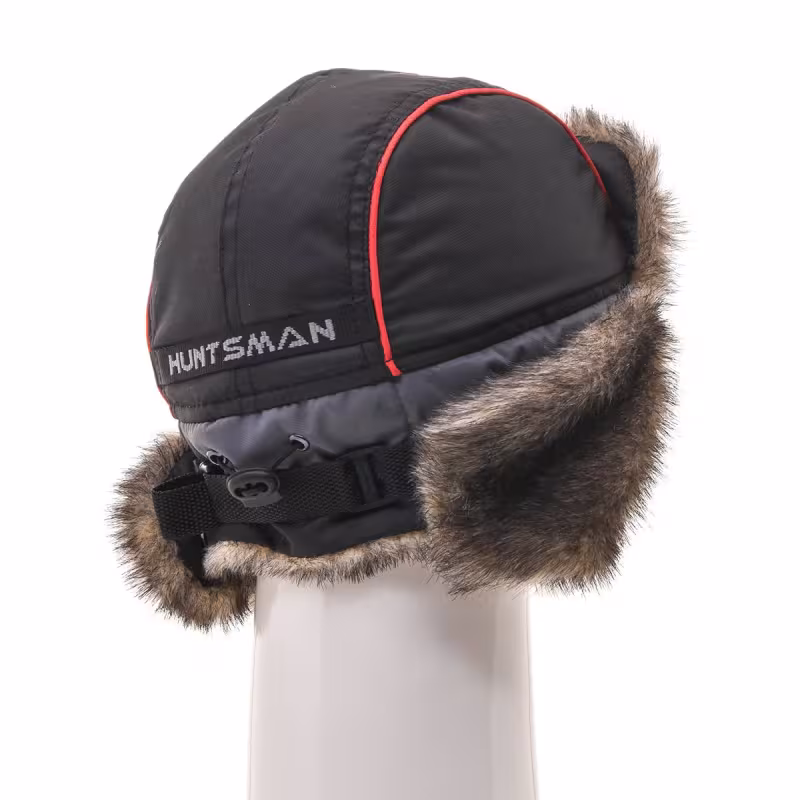 Шапка-ушанка Huntsman (Восток) Siberia, ткань Breathable, серый/черный мех волк, размер 58-60