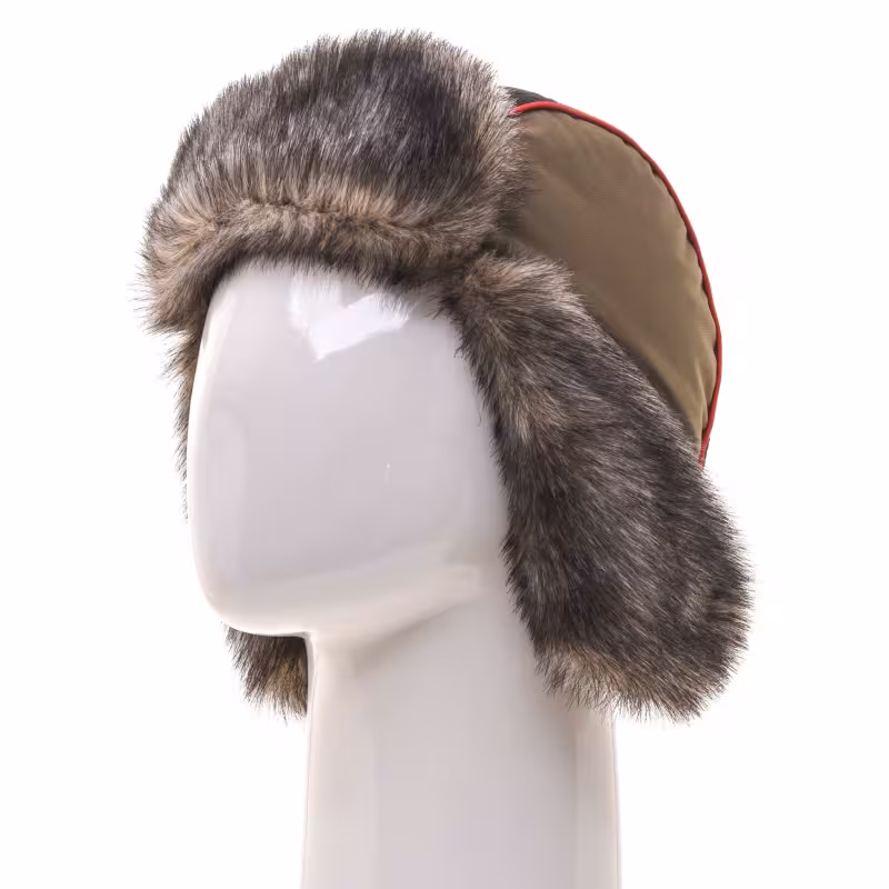 Шапка-ушанка Huntsman (Восток) Siberia, ткань Breathable, хаки/черный мех волк, размер 58-60