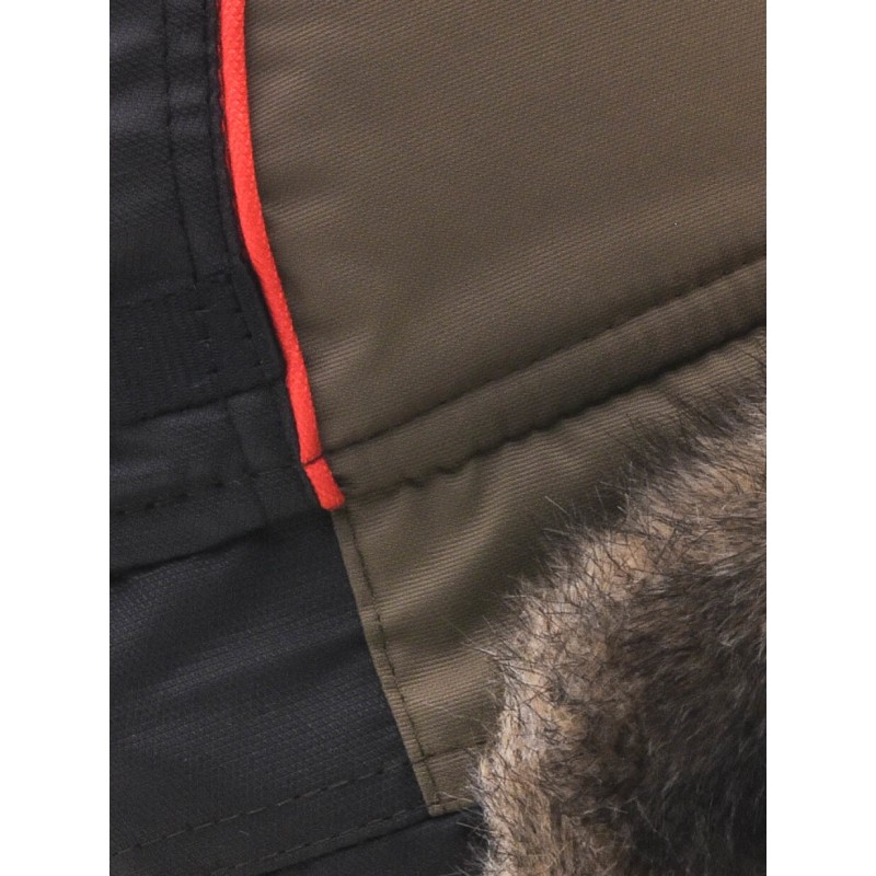 Шапка-ушанка Huntsman (Восток) Siberia, ткань Breathable, хаки/черный мех волк, размер 58-60
