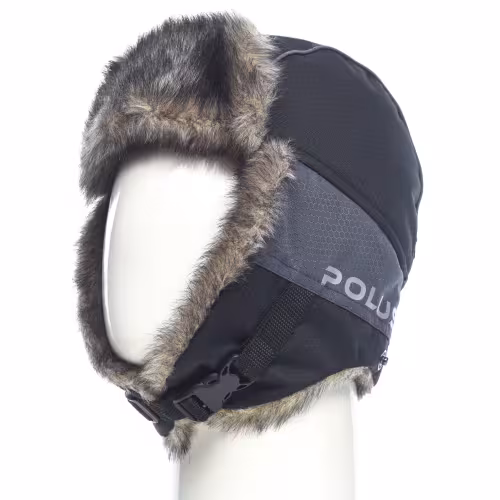 Шапка-ушанка Huntsman (Восток) Полюс, ткань Cell, серый/черный, размер 58-60