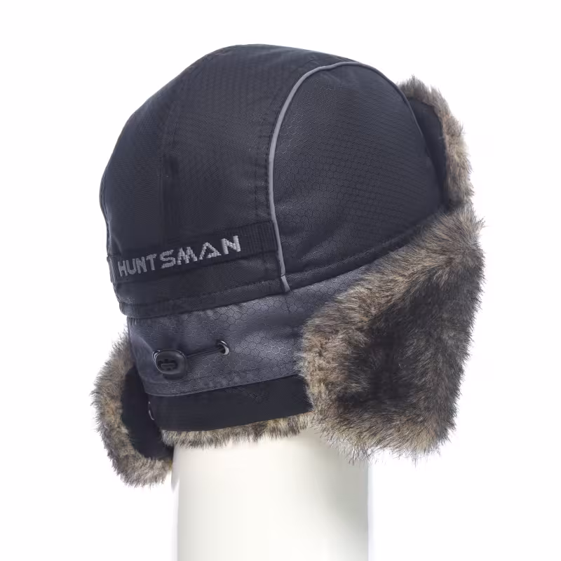 Шапка-ушанка Huntsman (Восток) Полюс, ткань Cell, серый/черный, размер 58-60