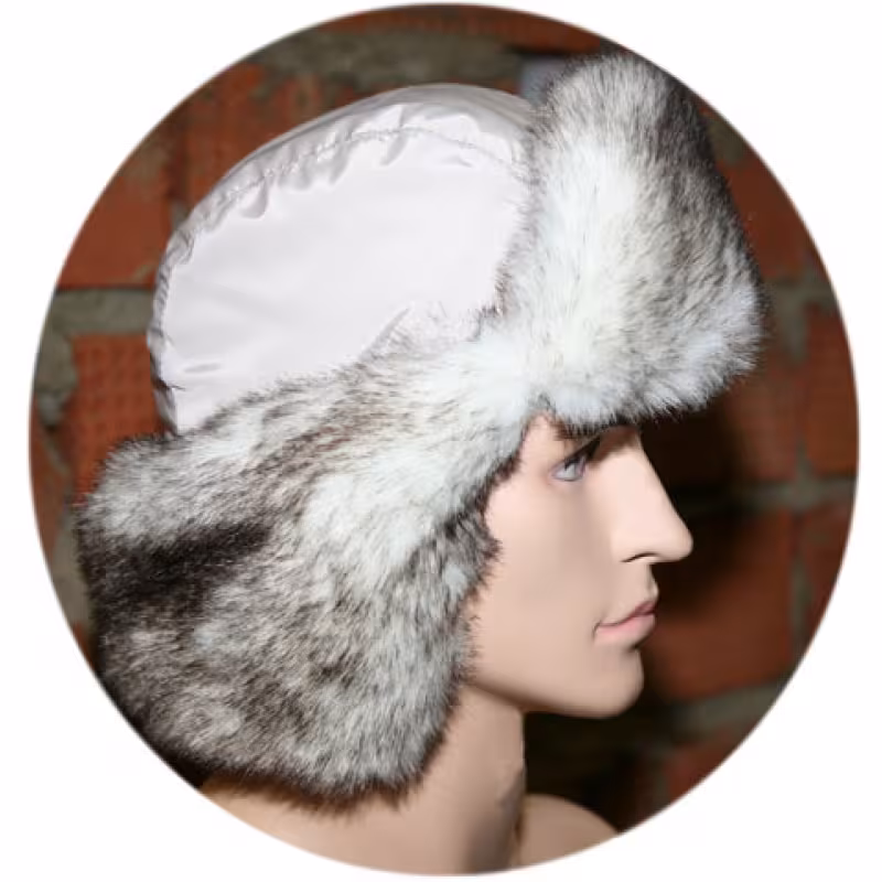 Шапка-ушанка с маской Huntsman (Восток) Евро Волк, ткань Taslan, цвет Полярный, размер 58-60