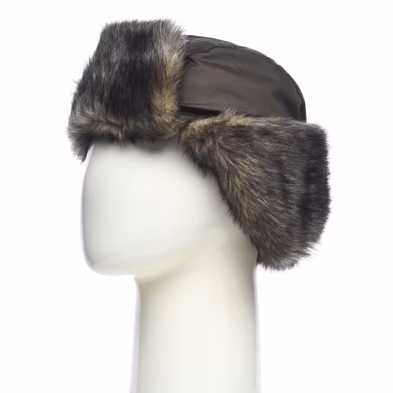 Шапка-ушанка с маской Huntsman (Восток) Евро Волк, ткань Taslan, Хаки, размер 58-60