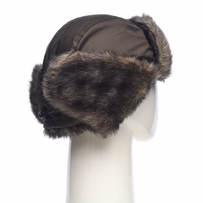 Шапка-ушанка с маской Huntsman (Восток) Евро Волк, ткань Taslan, Хаки, размер 58-60