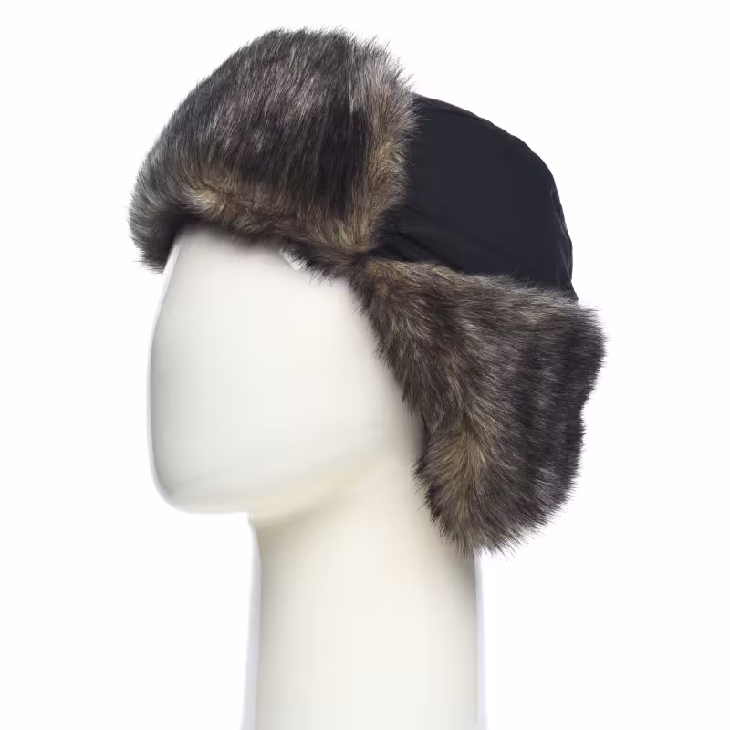 Шапка-ушанка с маской Huntsman (Восток) Евро Волк, ткань Taslan, Чёрный, размер 56-58