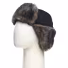 Шапка-ушанка с маской Huntsman (Восток) Евро Волк, таслан, чёрный, 58-60 см