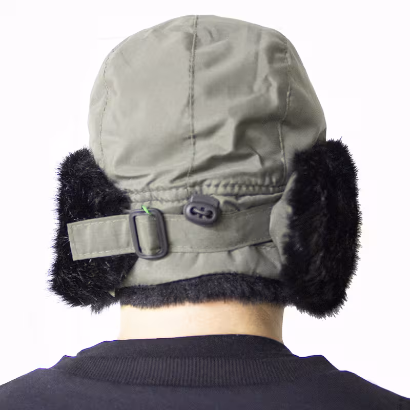 Шапка-ушанка с маской Huntsman (Восток) Евро Норка, таслан, хаки, размер 58-60