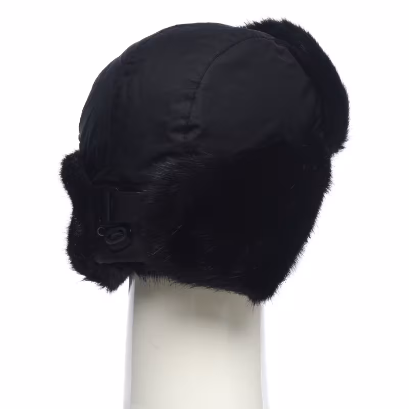 Шапка-ушанка с маской Huntsman (Восток) Евро Норка, таслан, черный, размер 56-58