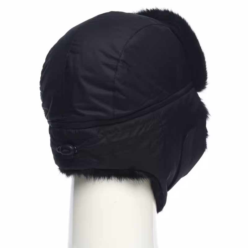 Шапка-ушанка с маской Huntsman (Восток) Евро Норка, таслан, черный, размер 58-60