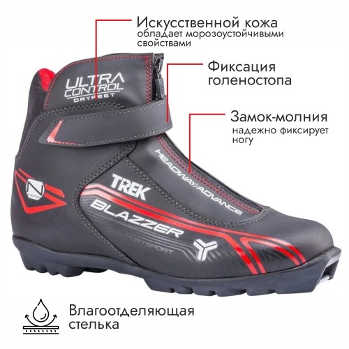 Ботинки лыжные Trek Blazzer Control 2 NNN, черный, размер 39