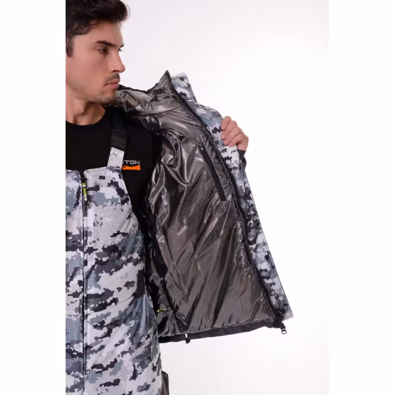 Костюм мужской OneRus Горный -45, ткань Алова/Таслан, белый камуфляж/серый, размер 48-50, 182-188 см