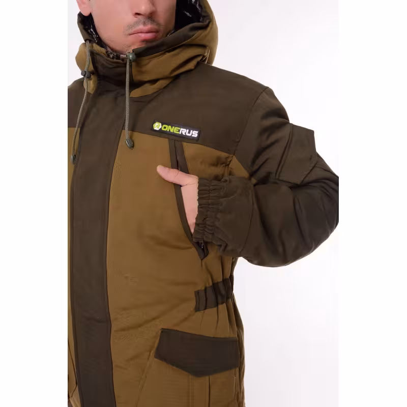 Костюм мужской OneRus Горный -45, ткань Брезент, хаки, размер 52-54, 170-176 см