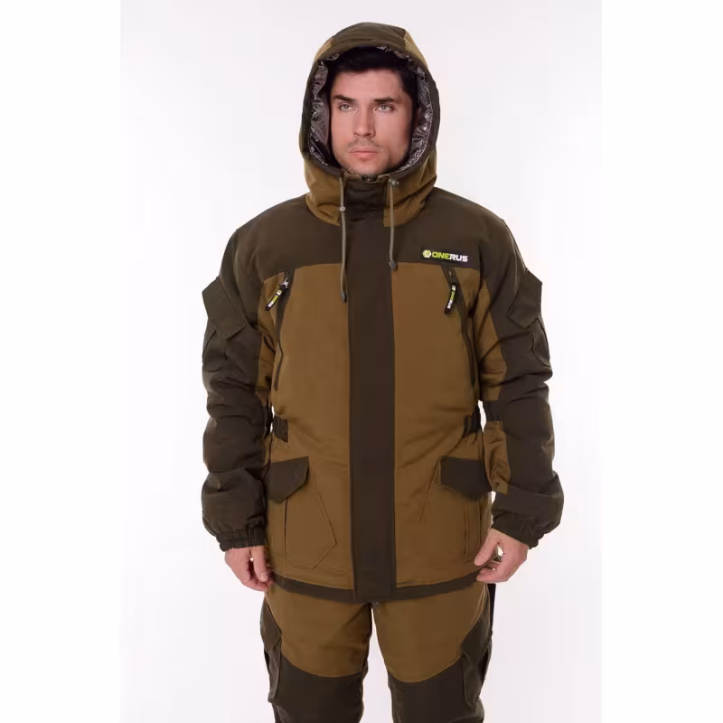 Костюм мужской OneRus Горный -45, ткань Брезент, хаки, размер 56-58, 182-188 см
