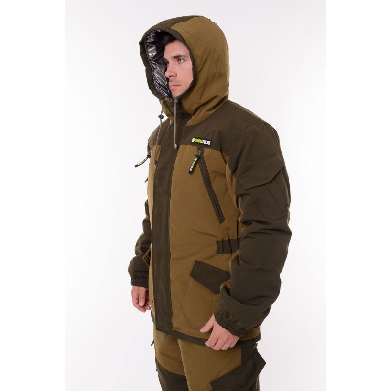 Костюм мужской OneRus Горный -45, ткань Брезент, хаки, размер 56-58, 182-188 см
