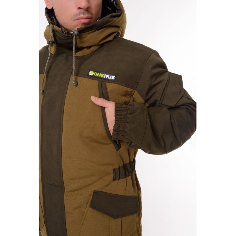 Костюм мужской OneRus Горный -45, ткань Брезент, хаки, размер 56-58, 182-188 см