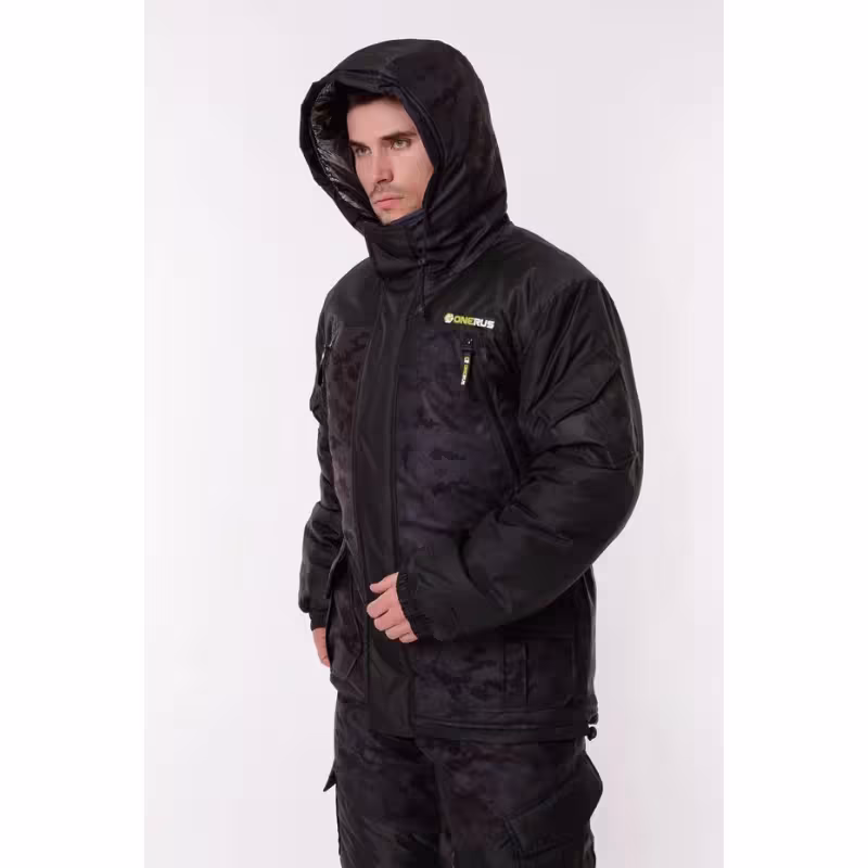 Костюм мужской OneRus Горный -45, ткань Алова/Таслан, цвет черный, размер 52-54, 170-176 см