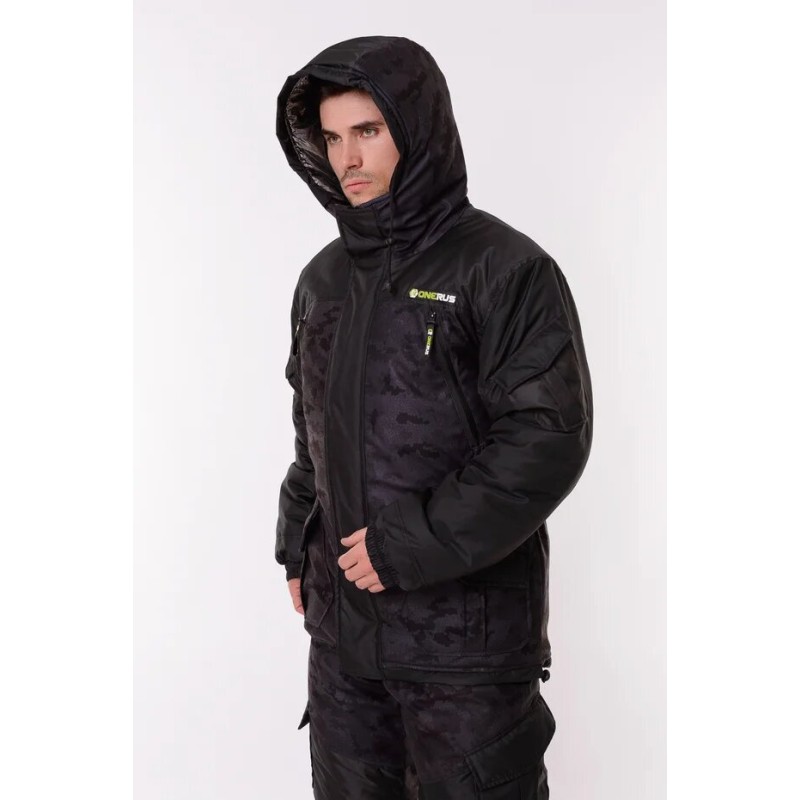 Костюм мужской OneRus Горный -45, ткань Алова/Таслан, цвет черный, размер 52-54, 170-176 см