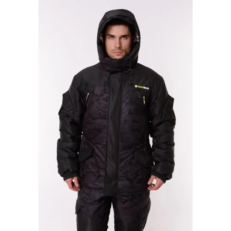 Костюм мужской OneRus Горный -45, ткань Алова/Таслан, цвет черный, размер 52-54, 170-176 см
