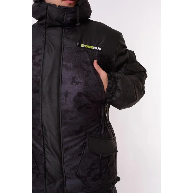 Костюм мужской OneRus Горный -45, ткань Алова/Таслан, цвет черный, размер 52-54, 170-176 см