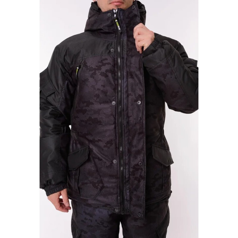 Костюм мужской OneRus Горный -45, ткань Алова/Таслан, цвет черный, размер 52-54, 170-176 см