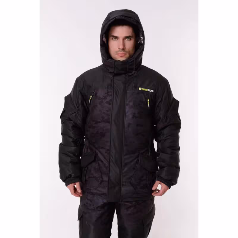 Костюм мужской OneRus Горный -45, ткань Алова/Таслан, цвет черный, размер 52-54, 182-188 см