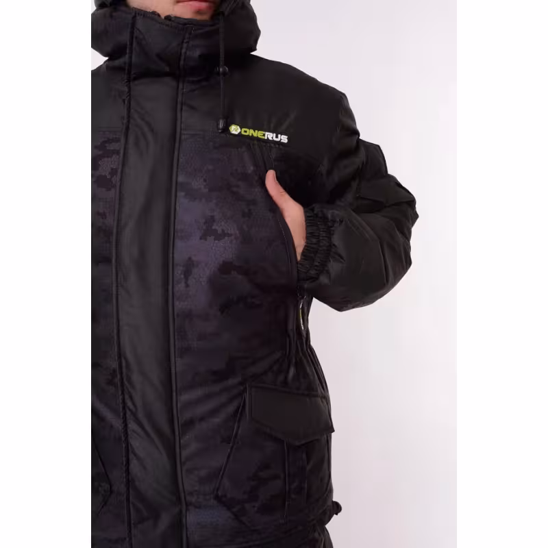 Костюм мужской OneRus Горный -45, ткань Алова/Таслан, цвет черный, размер 52-54, 182-188 см