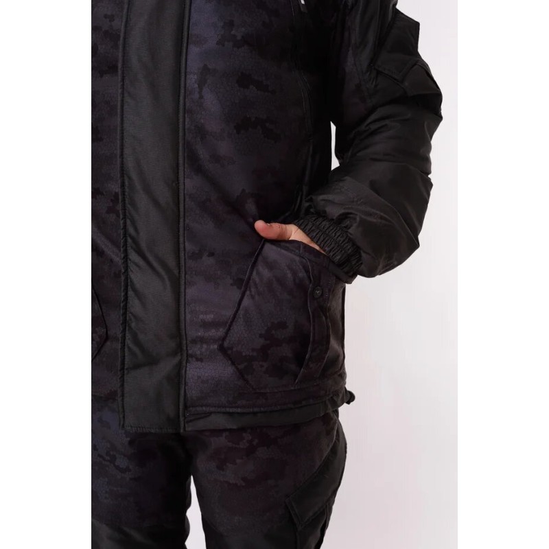 Костюм мужской OneRus Горный -45, ткань Алова/Таслан, цвет черный, размер 48-50, 182-188 см