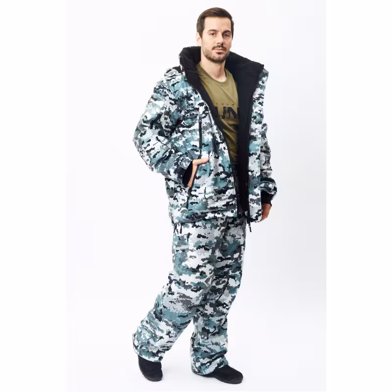 Костюм мужской OneRus Тактика -15, ткань Алова, белый камуфляж, размер 44-46 (S), 170-176 см