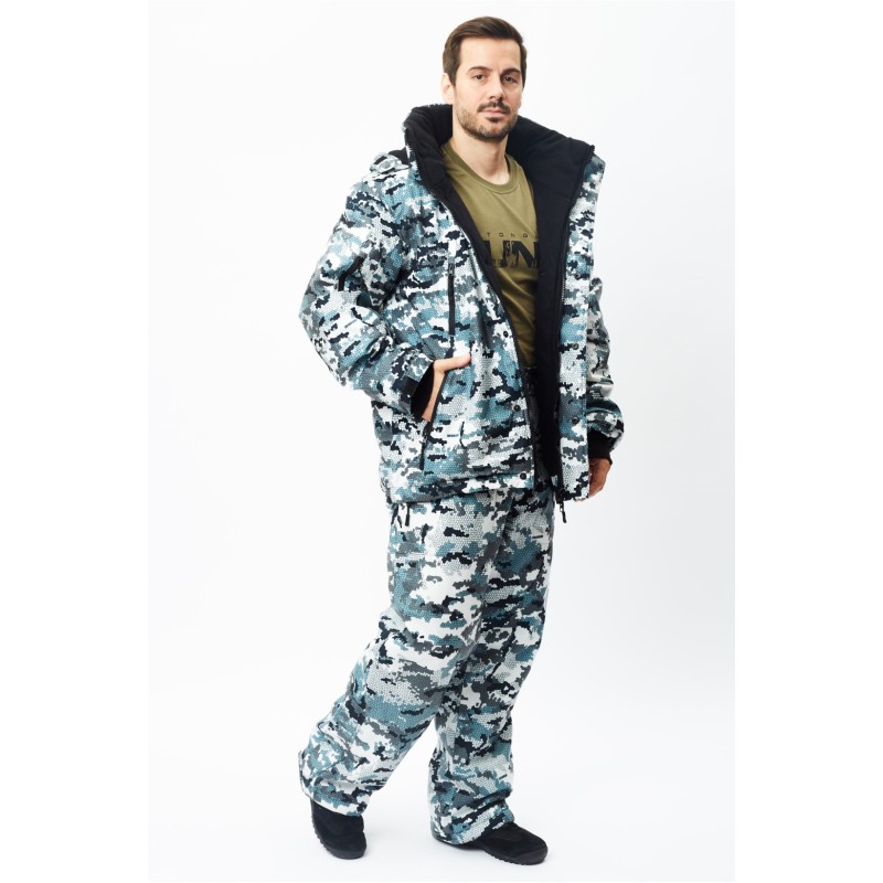 Костюм мужской OneRus Тактика -15, ткань Алова, белый камуфляж, размер 44-46 (S), 170-176 см