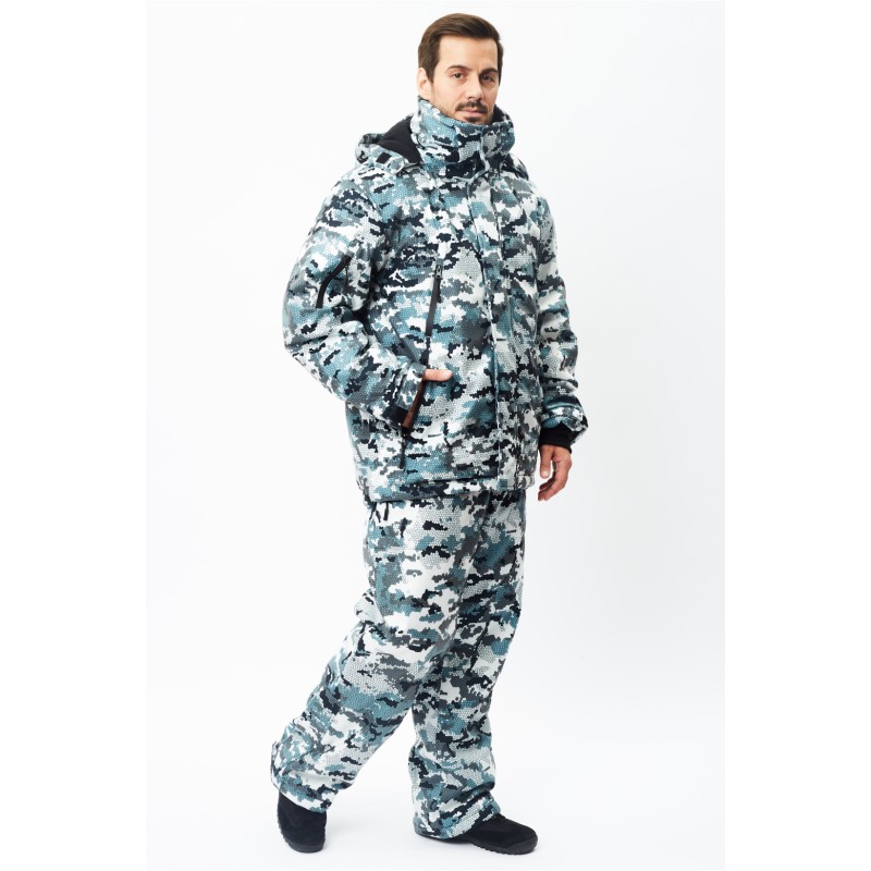 Костюм мужской OneRus Тактика -15, ткань Алова, белый камуфляж, размер 44-46 (S), 170-176 см