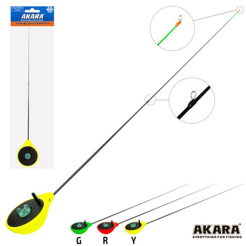 Удочка-балалайка зимняя Akara с кольцами RBS-Y, желтая